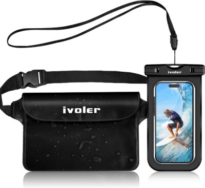ivoler Set de Bolsa Waterproof con Riñonera Impermeable Bolsa...