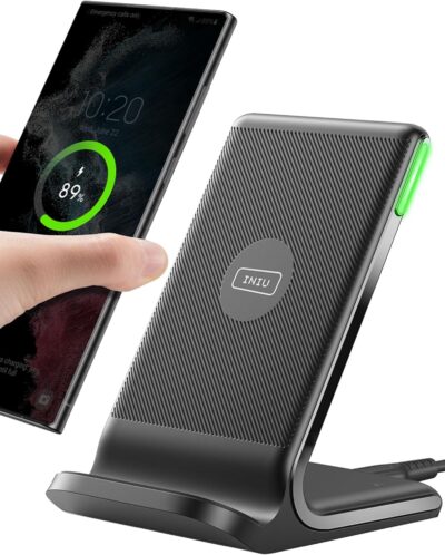 INIU Cargador Inalámbrico Rápido Stand, 15W Wireless Charger...