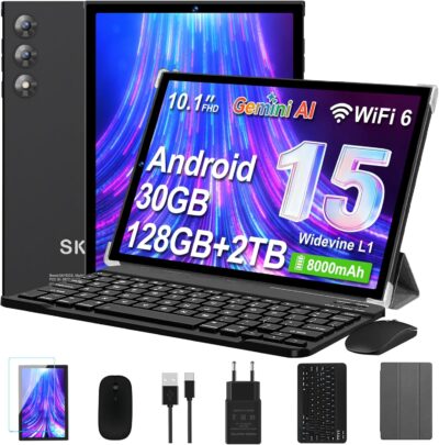 SKYEGG Tablet 10 Pulgadas Android 15 con Gemini AI, 30GB RAM + 128GB...