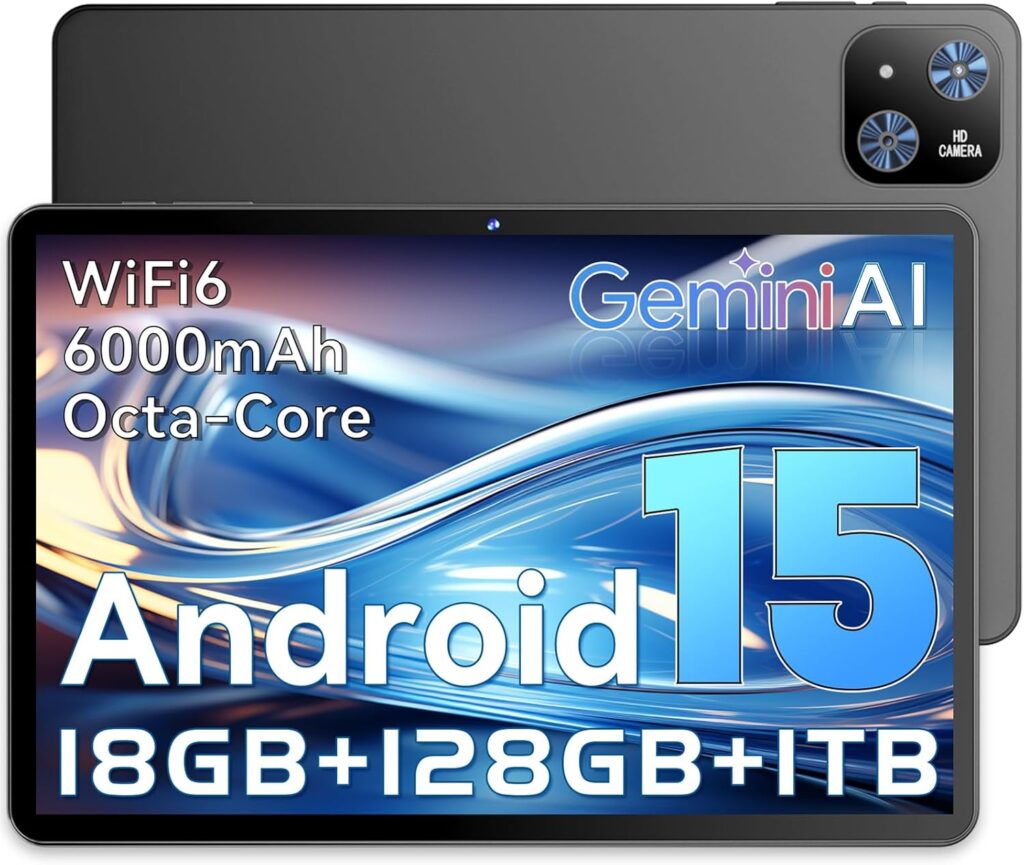 UBDXBD Tablet 10 Pulgadas Android 15 Negro, 6GB RAM (hasta 18GB con...